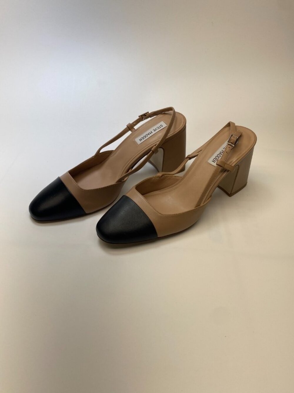 Steve Madden Womens Belinda Ballerina Tan Leather Slingback Heel Sz 10